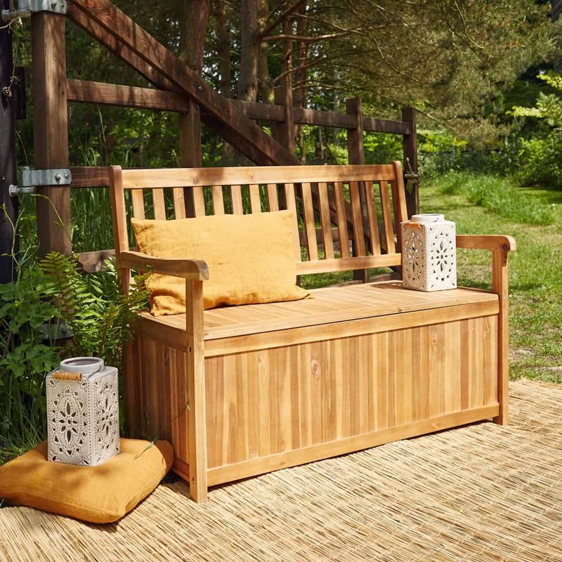 Berah Getah - Banc coffre en bois d'acacia