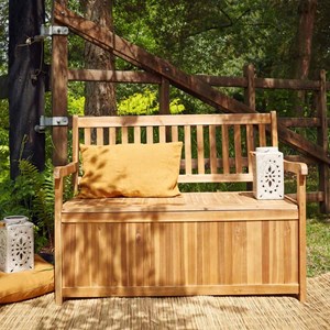 Banc coffre en bois d'acacia