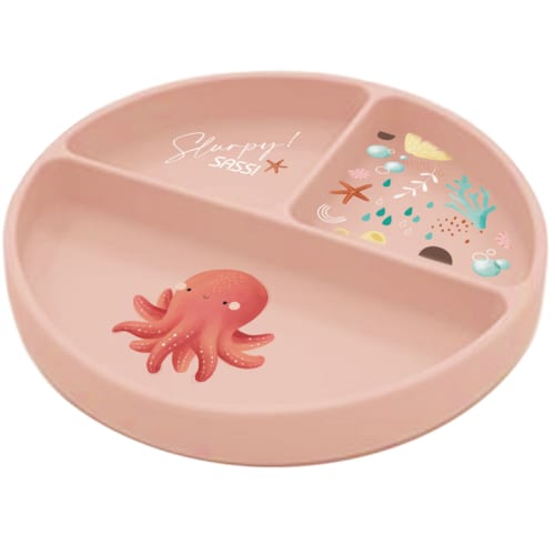 Sassi Junior - Assiette en silicone slurpy la pieuvre