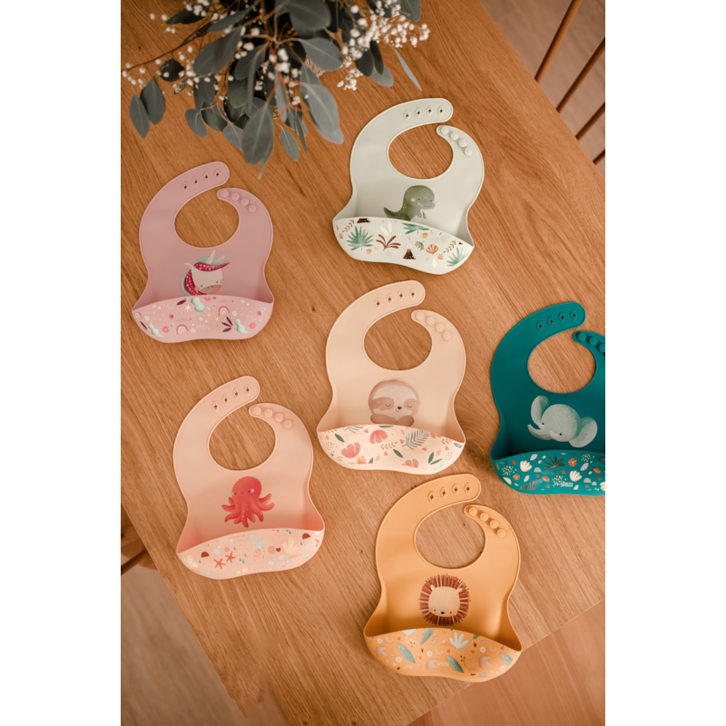 Bavoir en silicone gnawy le paresseux (Sassi Junior) - Image 1