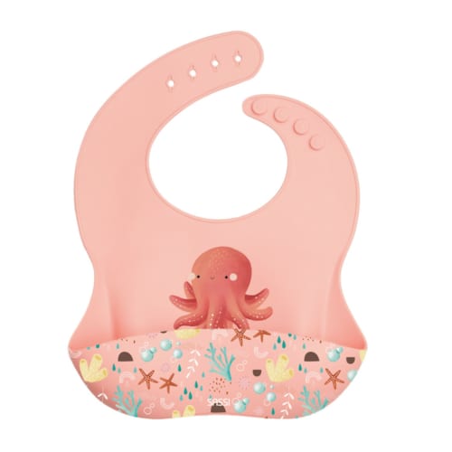 Sassi Junior - Bavoir en silicone slurpy la pieuvre