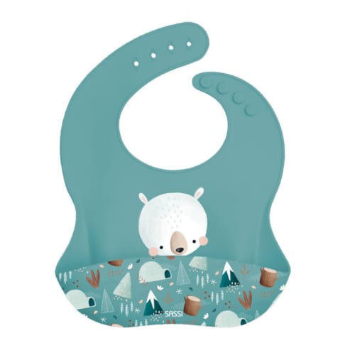 Sassi Junior - Bavoir en silicone munchy l'ours