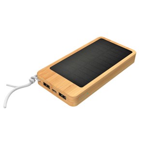 Batterie externe solaire 10000mah bambou