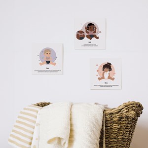 Lot 21 cartes bébé signe – le rituel du soir, les repas, l’hygiène Violet