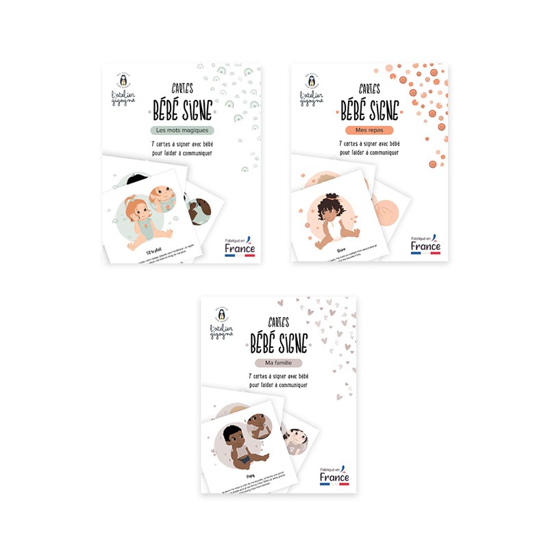 Pack 3 lots cartes bébé signe – family (L’Atelier Gigogne) - Image 2