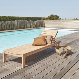 Bain de soleil en teck massif