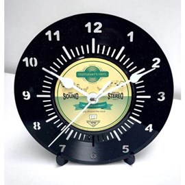 Horloge vinyle 45t recyclé yellow