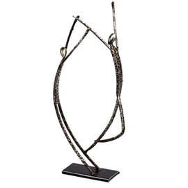 Statuette métal duo figure - histoire de