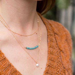 Collier ras de cou turquoise