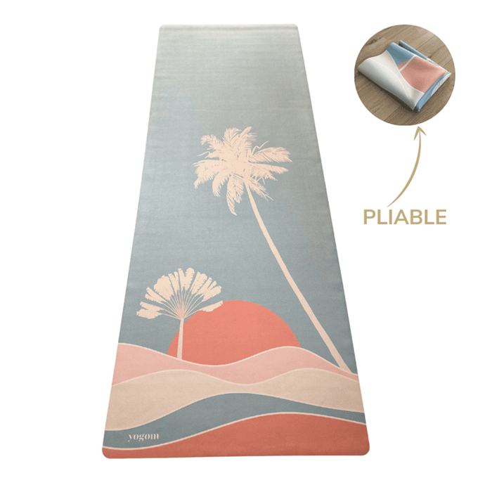 Tapis De Yoga De Voyage Maji – Daim Et Caoutchouc Naturel – Pliable + Pochette
