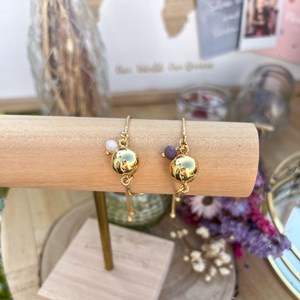 Bracelet bola or et rose poudré