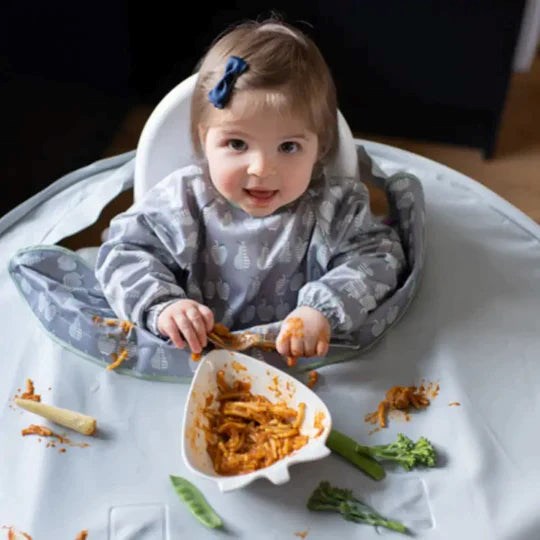 Kit bavoir et plateau gris perle (TIDY TOT) - Image 1