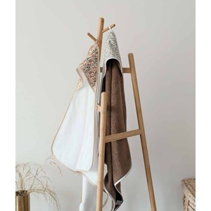 Cape de bain fleuri rose