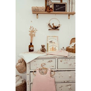 Cape de bain fleuri rose