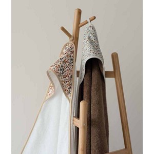 Cape de bain fleuri rose