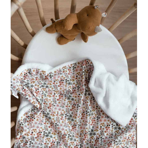 Manufacture des bébés français - Couverture fleuri rose
