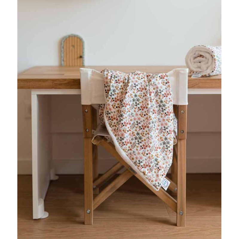 Couverture fleuri rose (Manufacture des bébés français) - Image 1