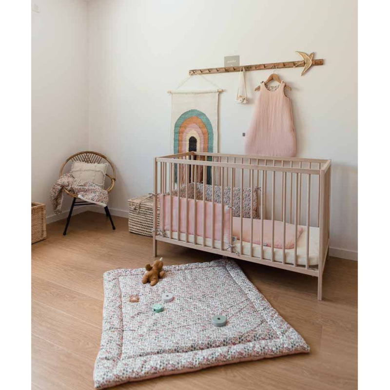 Couverture fleuri rose (Manufacture des bébés français) - Image 3
