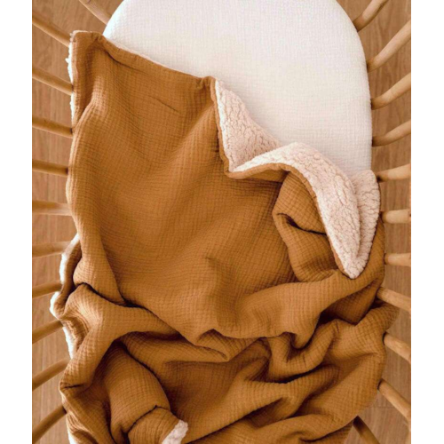 Manufacture des bébés français - Couverture moumoute camel