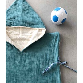 Poncho de bain vert eucalyptus