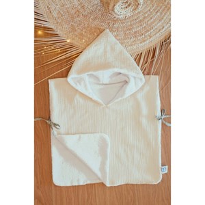 Poncho de bain écru