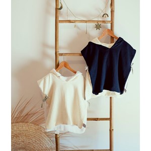 Poncho de bain écru