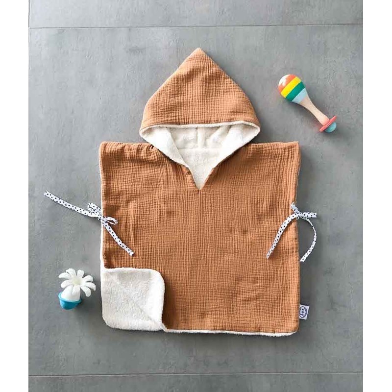 Poncho de bain camel