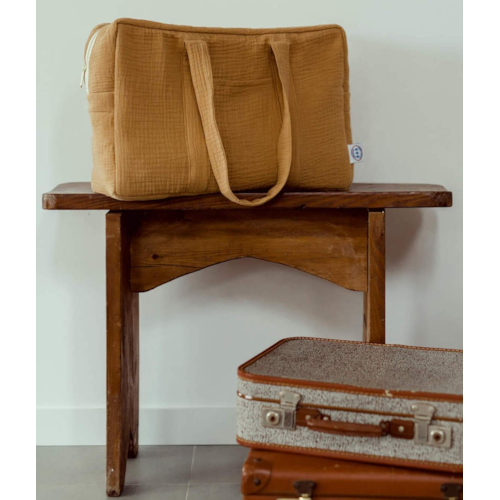 Manufacture des bébés français - Sac à langer double gaze camel