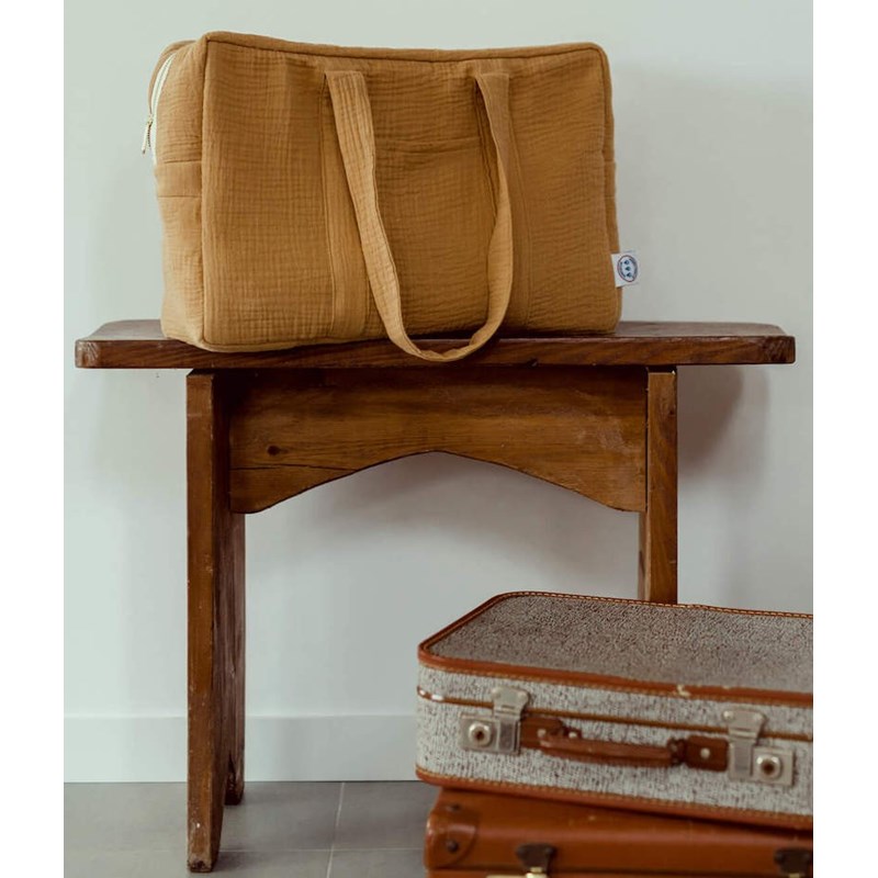 Manufacture des bébés français - Sac à langer double gaze camel