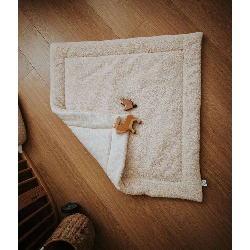 Manufacture des bébés français - Tapis de jeux moumoute écru