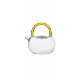 Théière en verre avec anse jaune 800ml