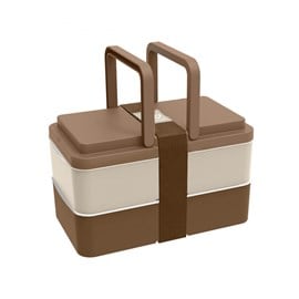 Lunchbox avec poignées - marron