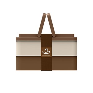 Lunchbox avec poignées - marron