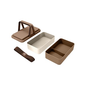 Lunchbox avec poignées - marron