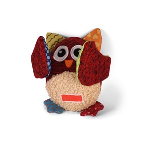 Peluche jouet hibou de nuit rouge 16 cm