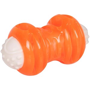 Jouet os qui glousse 12 cm. Orange. Pou