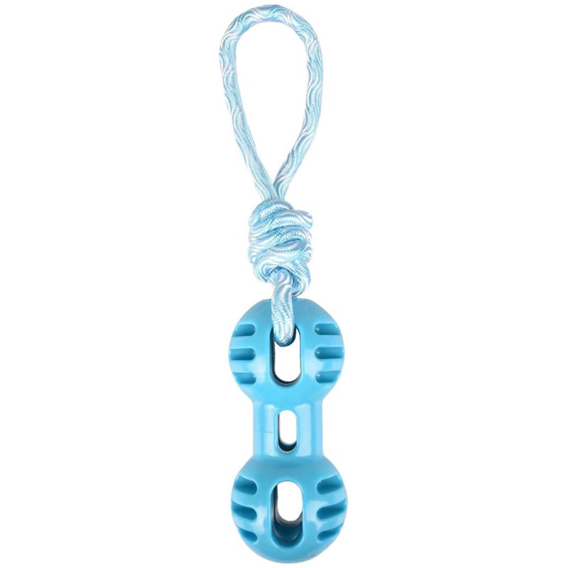 Flamingo - Jouet haltère + corde à tirer bleu 34.5