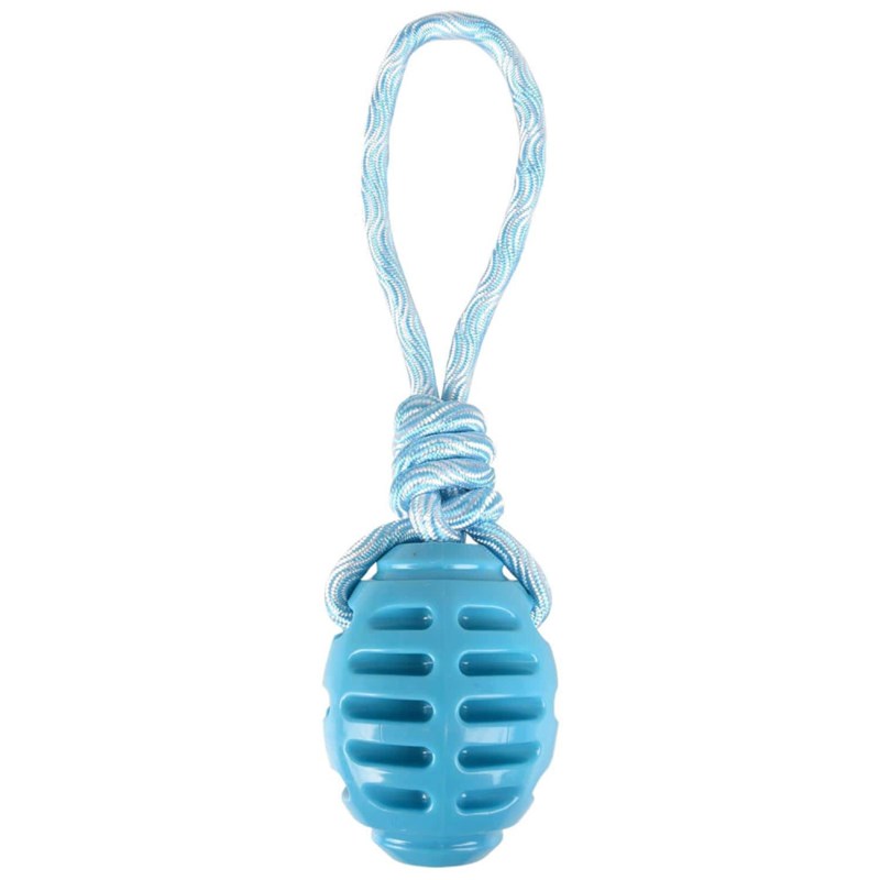 Flamingo - Jouet rugby avec corde à tirer bleu 30.