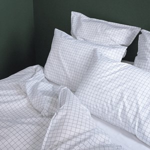 Housse de couette coton carreaux 260x240