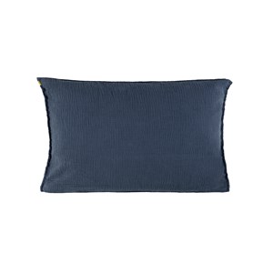 Taie d'oreiller gaze de coton bleu 50x70