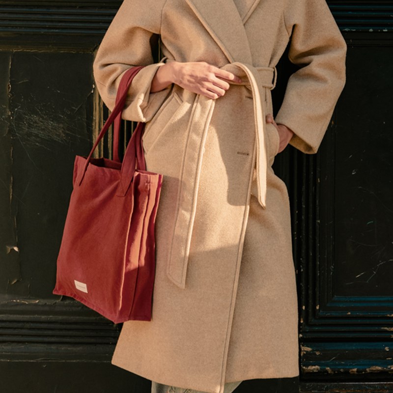 Les Pensionnaires - Sac zippé en toile de coton bio rouille