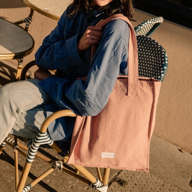 Les Pensionnaires - Sac zippé en toile de coton bio rose