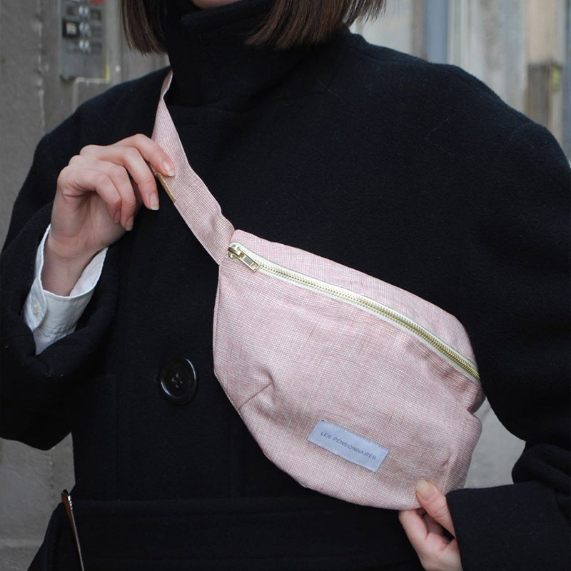 Les Pensionnaires - Sac banane en toile de coton bio rose