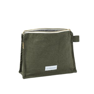Trousse de toilette coton bio vert câpre