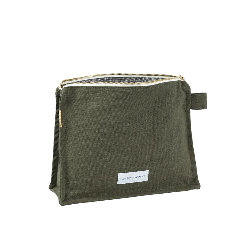 Les Pensionnaires - Trousse de toilette coton bio vert câpre