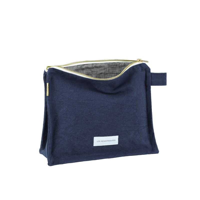 Les Pensionnaires - Trousse de toilette coton bio bleu orage