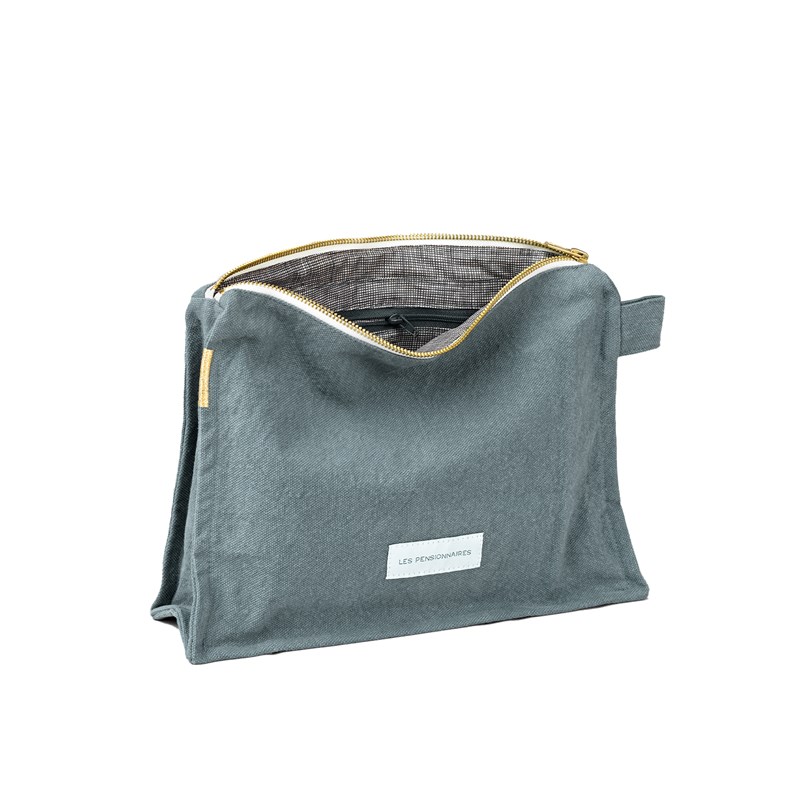 Les Pensionnaires - Trousse de toilette coton bio bleu