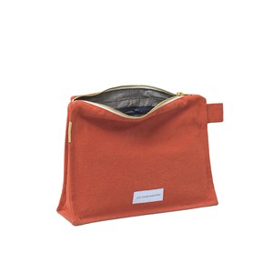 Trousse de toilette coton bio orange