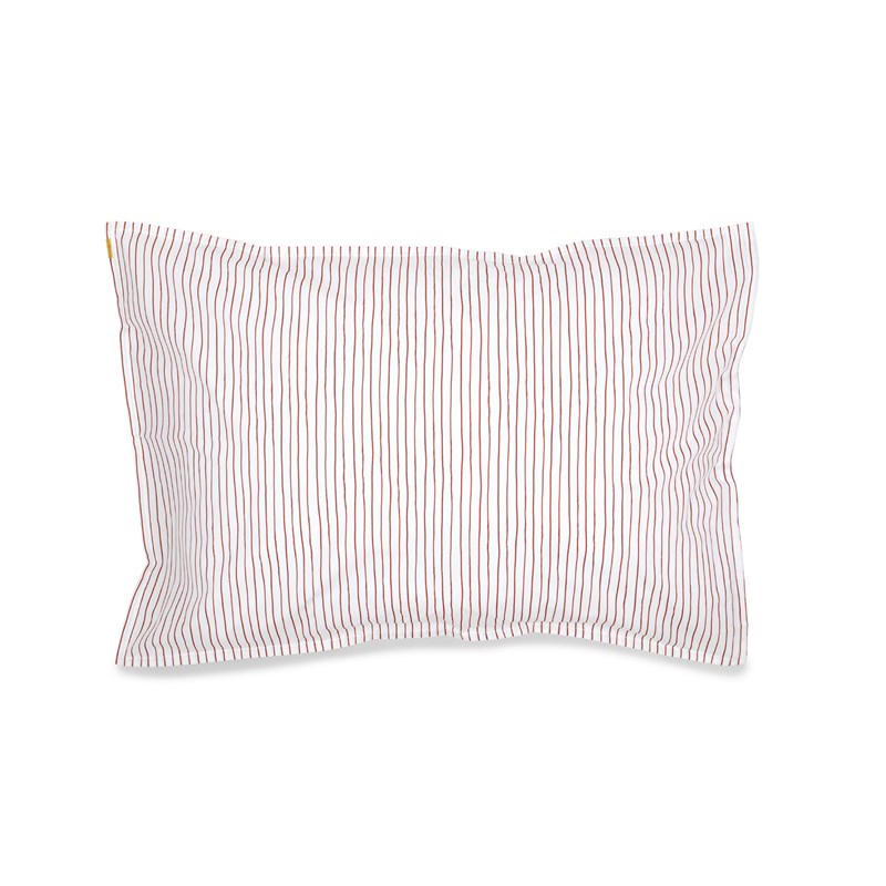 Les Pensionnaires - Taie d'oreiller coton bio rayures 50x70