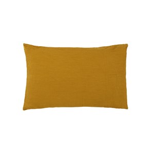Taie d'oreiller gaze de coton jaune50x70